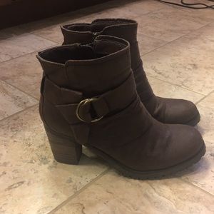 Brown ankle booties